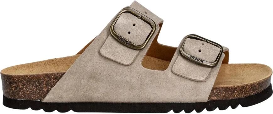 Scholl Sandalen Josephine 2 Riemen Synthetische Leer Vrouwen Donkerbeige