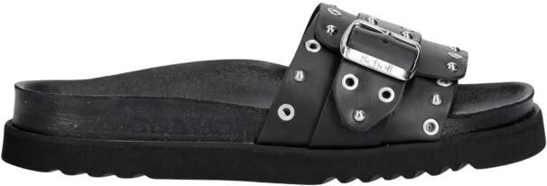 Scholl Joyce Ring leren slippers zwart