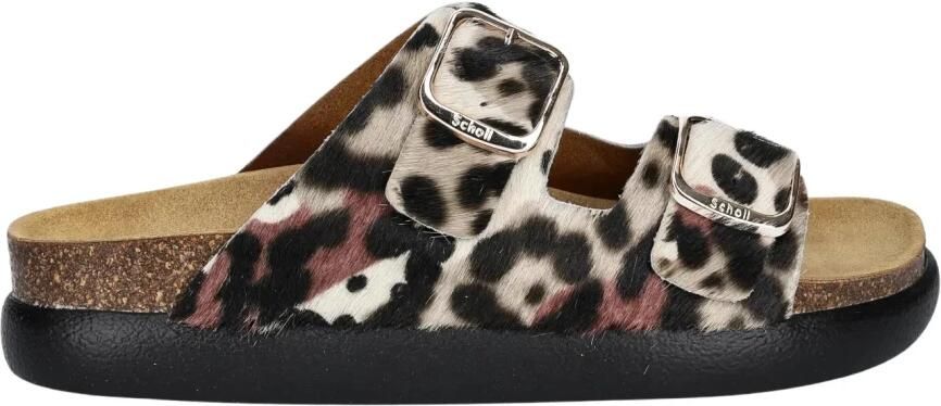 Scholl Sandalen Noelle Chunky Pony Leer Vrouwen Wit multi