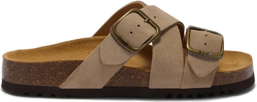 Scholl Selene suède slippers taupe - Foto 2