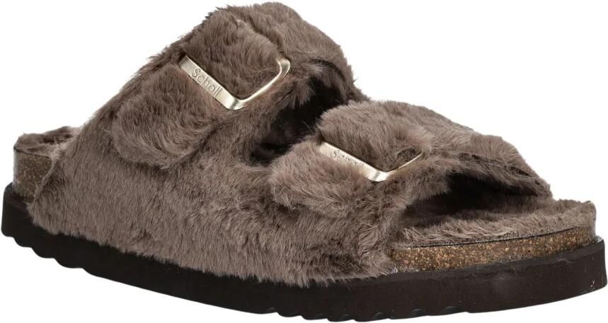 Scholl Klomp Women Belle Synthetic Fur Brown - Foto 3