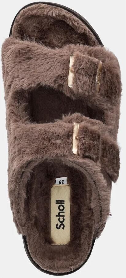 Scholl Klomp Women Belle Synthetic Fur Brown - Foto 4