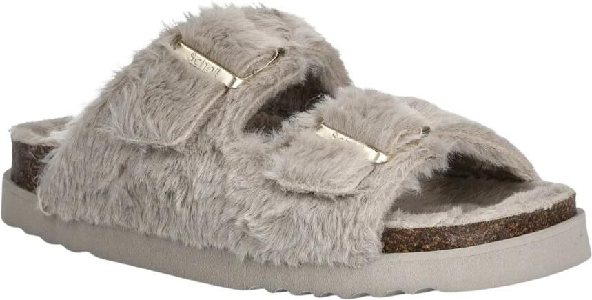 Scholl Dames Slippers Belle Synthetic Fur Taupe - Foto 3