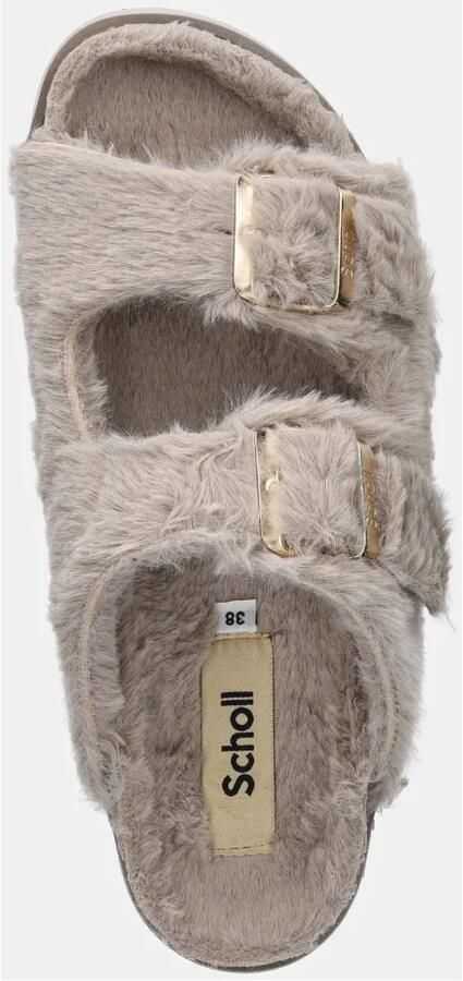 Scholl Dames Slippers Belle Synthetic Fur Taupe - Foto 4