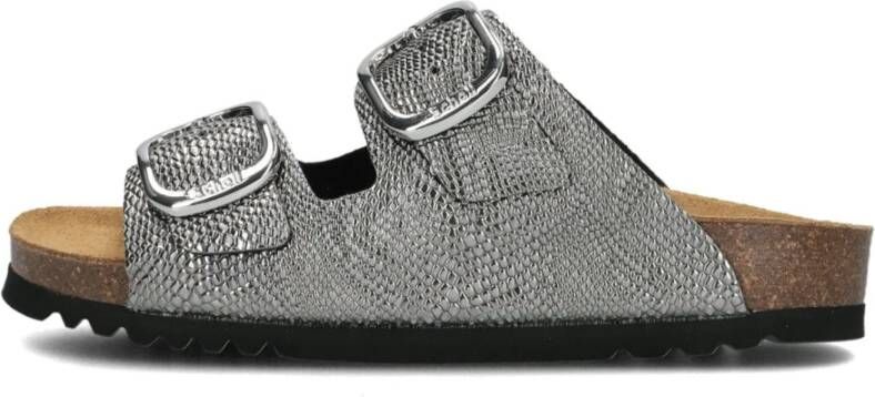 Scholl Zilveren Suède Noelle Dames Slippers