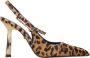 Schutz Gevlekte Paardenstaart Puntige Neus Hakken Brown Dames - Thumbnail 1