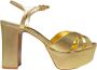 Schutz Gouden Metallic Kruisband Hoge Hak Sandalen - Thumbnail 1