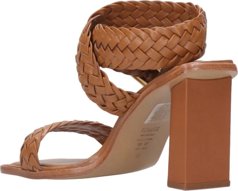 Schutz Bruin leren sandalen hakken - Foto 3