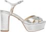 Schutz Zilveren Open Teen Blokhak Sandalen - Thumbnail 1