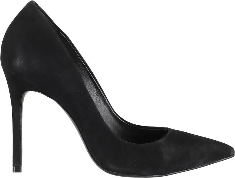 Schutz Zwarte Suède Puntige Decollete Slip-On Hakken