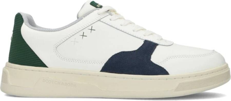 Scotch & Soda Groen en Blauw Lage Sneaker Elliot