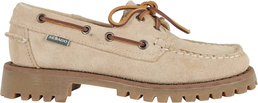 Sebago Beige Camel Suède Mocassin