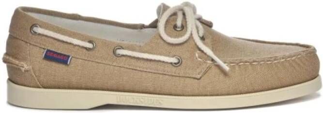 Sebago Beige Loafer Bootschoen Klassieke Stijl Beige Heren