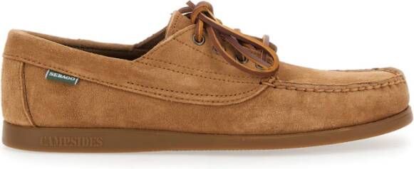 Sebago Beige Loafers met Patch Logo