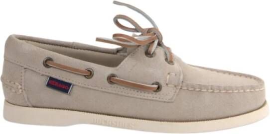 Sebago Beige Moccasins Leren Schoenen Beige Dames