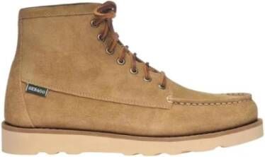 Sebago Beige Suède Enkellaarsjes met Halfhoge Schacht