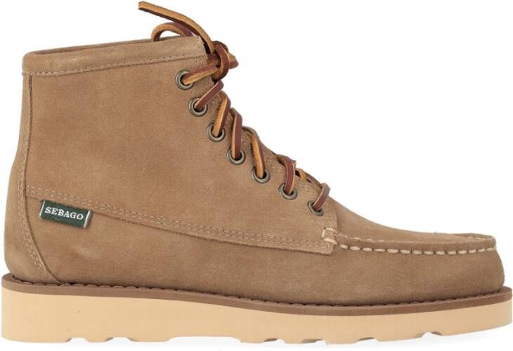 Sebago Beige Suède Mid-Top Zig-Zag Laarzen