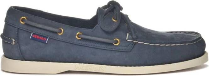 Sebago Blauwe bootschoenen met leren binnenzool