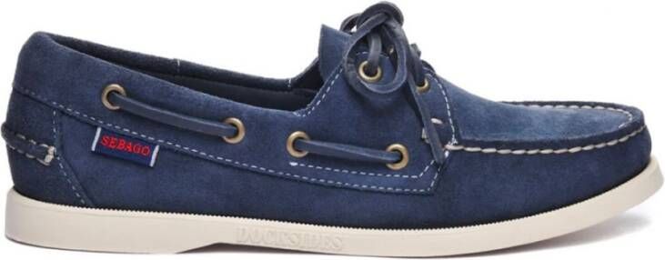 Sebago Blauwe bootschoenen met veters