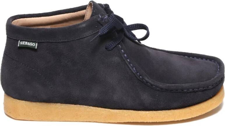 Sebago Blauwe Suède Enkellaarzen Blue Heren