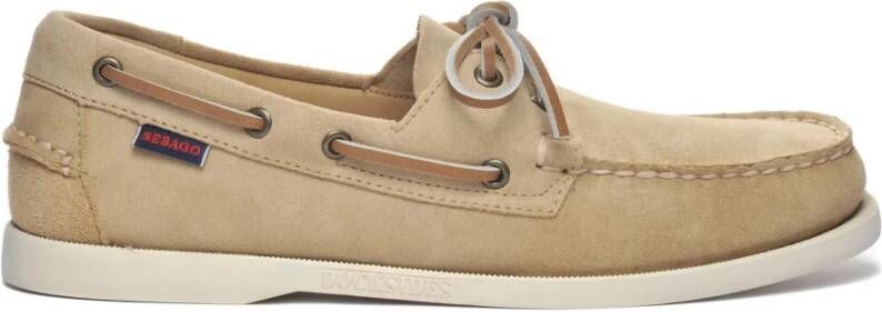 Sebago Bruine Bootschoenen Handgemaakt Leer Brown Heren