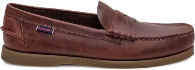 Sebago Bruine Mocassin Stijl Platte Schoenen
