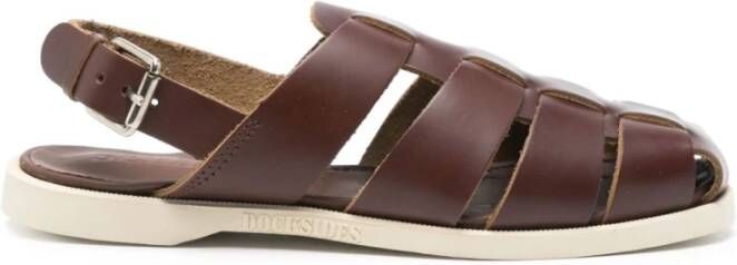 Sebago Bruine Slingback Sandalen met Kooi Ontwerp