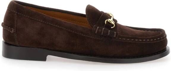 Sebago Bruine Suède Loafers met Horsebit Detail