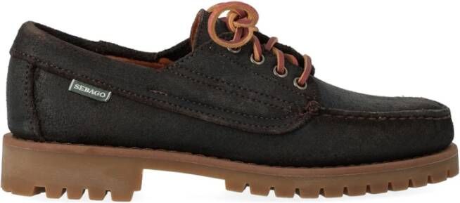 Sebago Bruine suède lug zool mocassin schoen