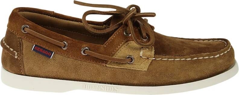 Sebago Bruine suède mocassins met leren binnenzool Brown Heren