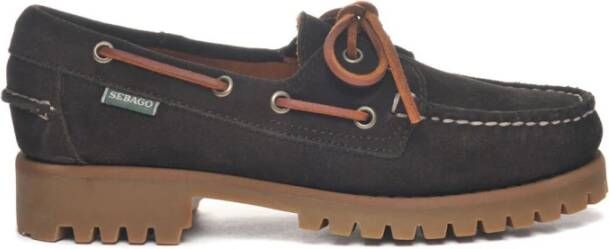Sebago Bruine Suède Platte Schoenen Brown Dames