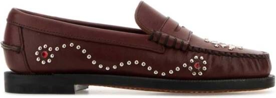 Sebago Burgundy Leren Lace-Up Dandette Loafers