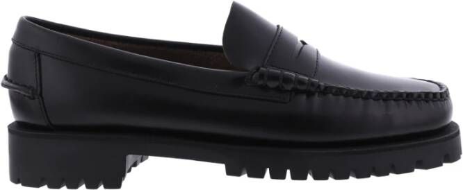 Sebago Zwarte leren platte schoenen voor het winterseizoen Black Dames - Foto 8