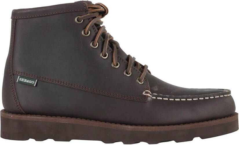 Sebago Donkerbruine Crazy Horse Leren Schoenen