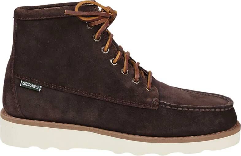 Sebago Donkerbruine Enkellaarzen Brown Heren