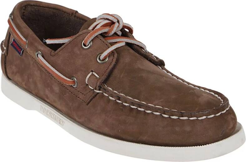 Sebago Donkerbruine Nubuck Loafers voor Mannen Brown Heren