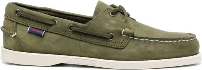 Sebago Groene platte schoenen met paneeldesign