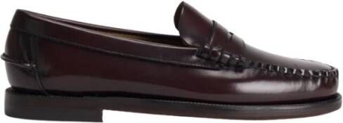 Sebago Klassieke Bordeaux Slip-On Leren Schoenen