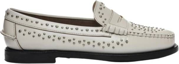 Sebago Witte platte schoenen met Dan Studs