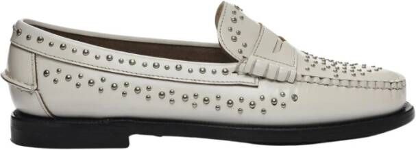 Sebago Klassieke studded loafer leren zool smalle pasvorm White