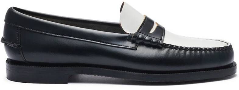 Sebago Klassieke Zwart & Wit Leren Mocassin