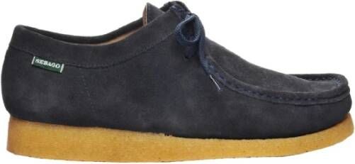 Sebago Handgemaakte Koala Suède Schoenen Blauw Marine