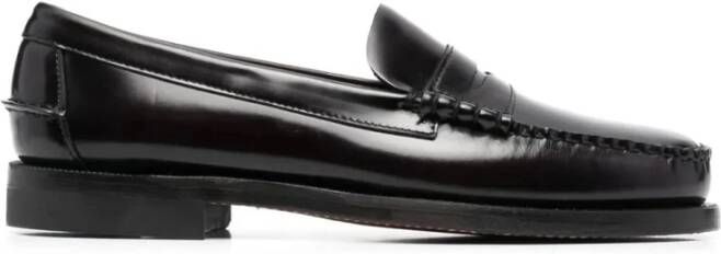 Sebago Leren mocassins met a delvormige neus