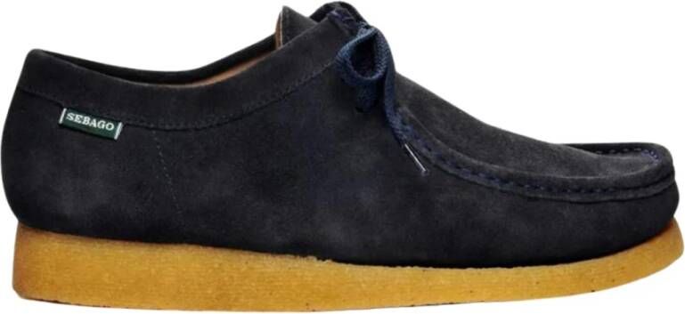 Sebago Handgemaakte Koala Suède Schoenen Blauw Marine