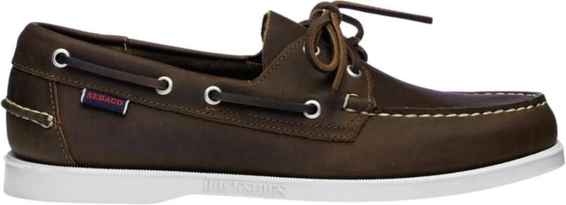 Sebago Met de hand gemaakte Bruin Leren Bootschoenen