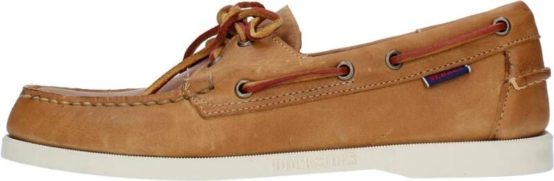 Sebago Docksides Portland Bruin Leren Bootschoenen Brown Heren