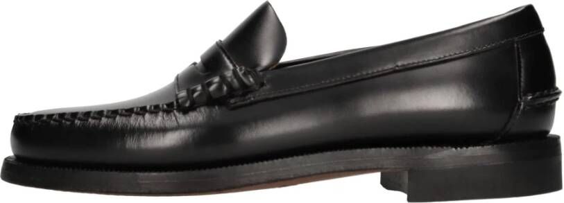 Sebago Stijlvolle Slip-On Loafers van kalfsleer Black Heren
