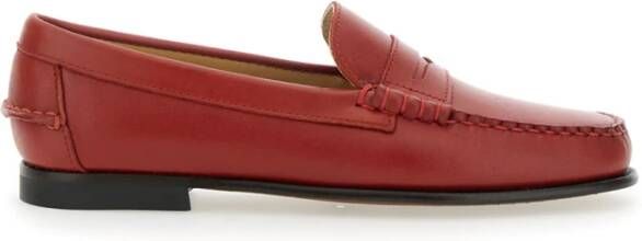 Sebago Rode leren loafers met schuine neus