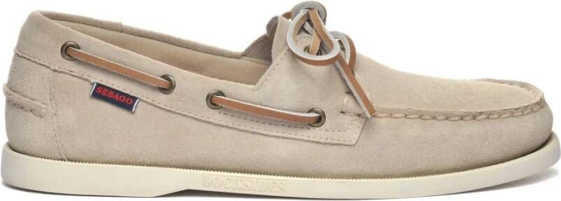 Sebago Beige Platte Schoenen Beige Heren