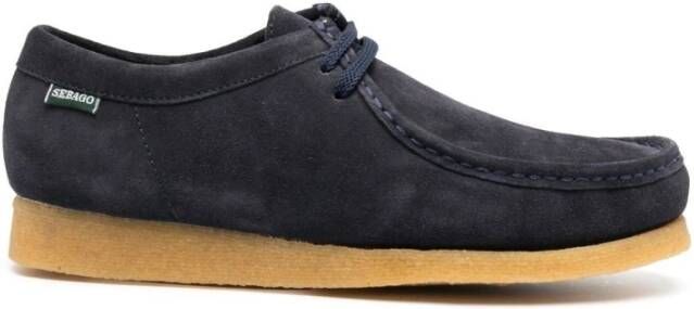 Sebago Handgemaakte Koala Suède Schoenen Blauw Marine
